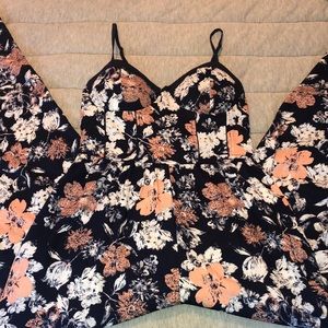 Navy Blue Floral Jumpsuit